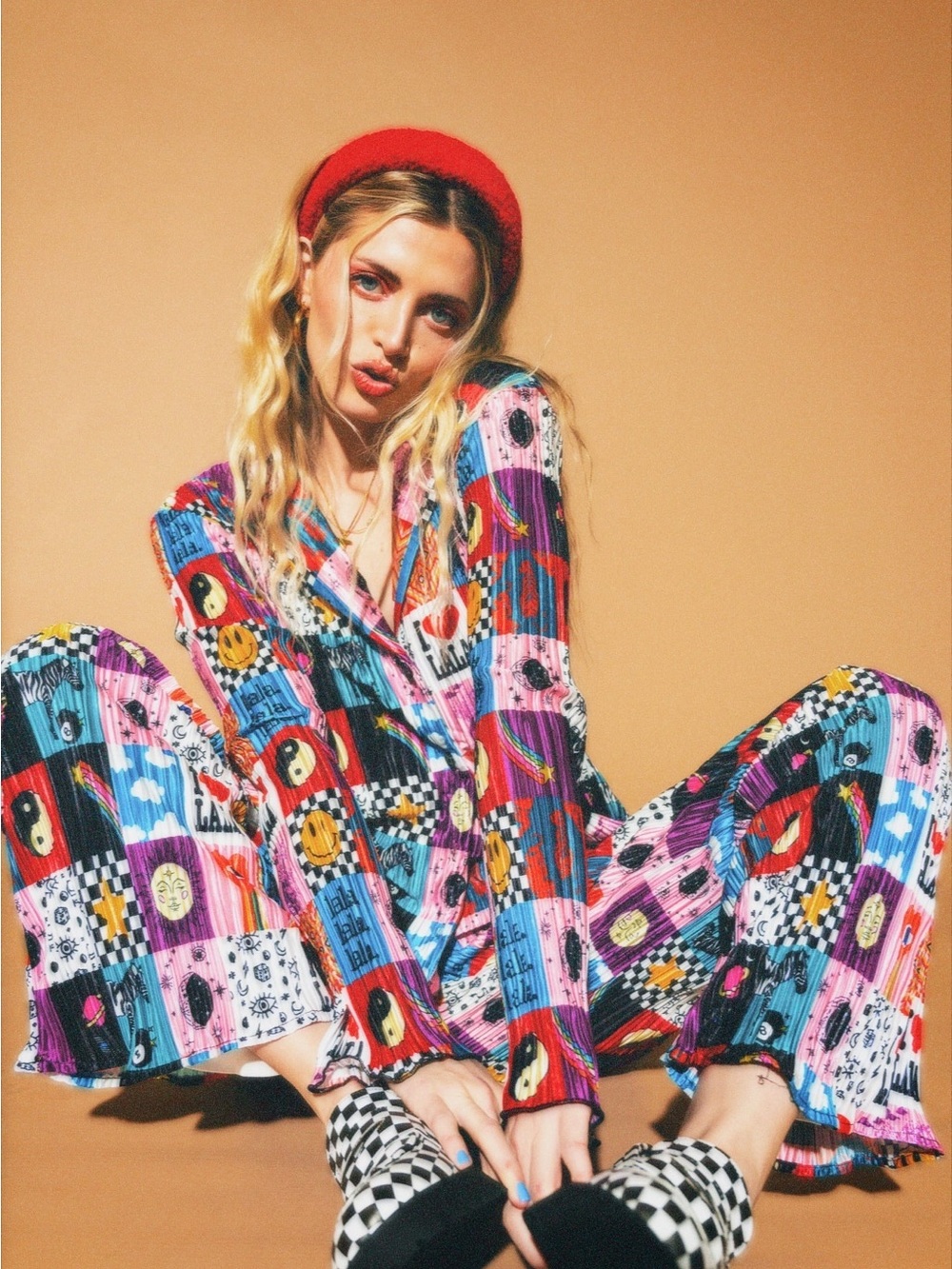Dressed in Lala Plisse Long Sleeve Set in Lala’s World Print - Size XL - Picture 3 of 4